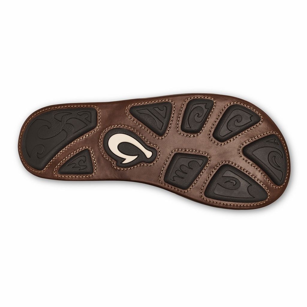 Olukai Men's Mekila Flip Flop - Charcoal / Toffee US467-128